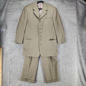 Falcone 2 Piece Suit Mens 42R 36Rx27 Tan Suit Jacket Pants